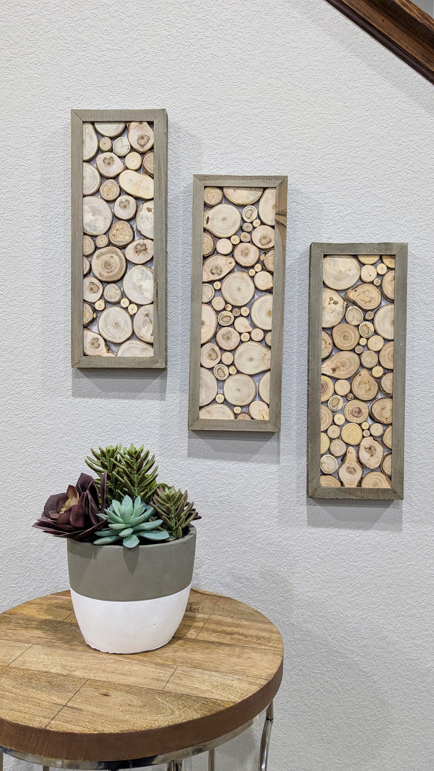 Wood Slice Artwork, Wall Hanging, Natural Wood Art