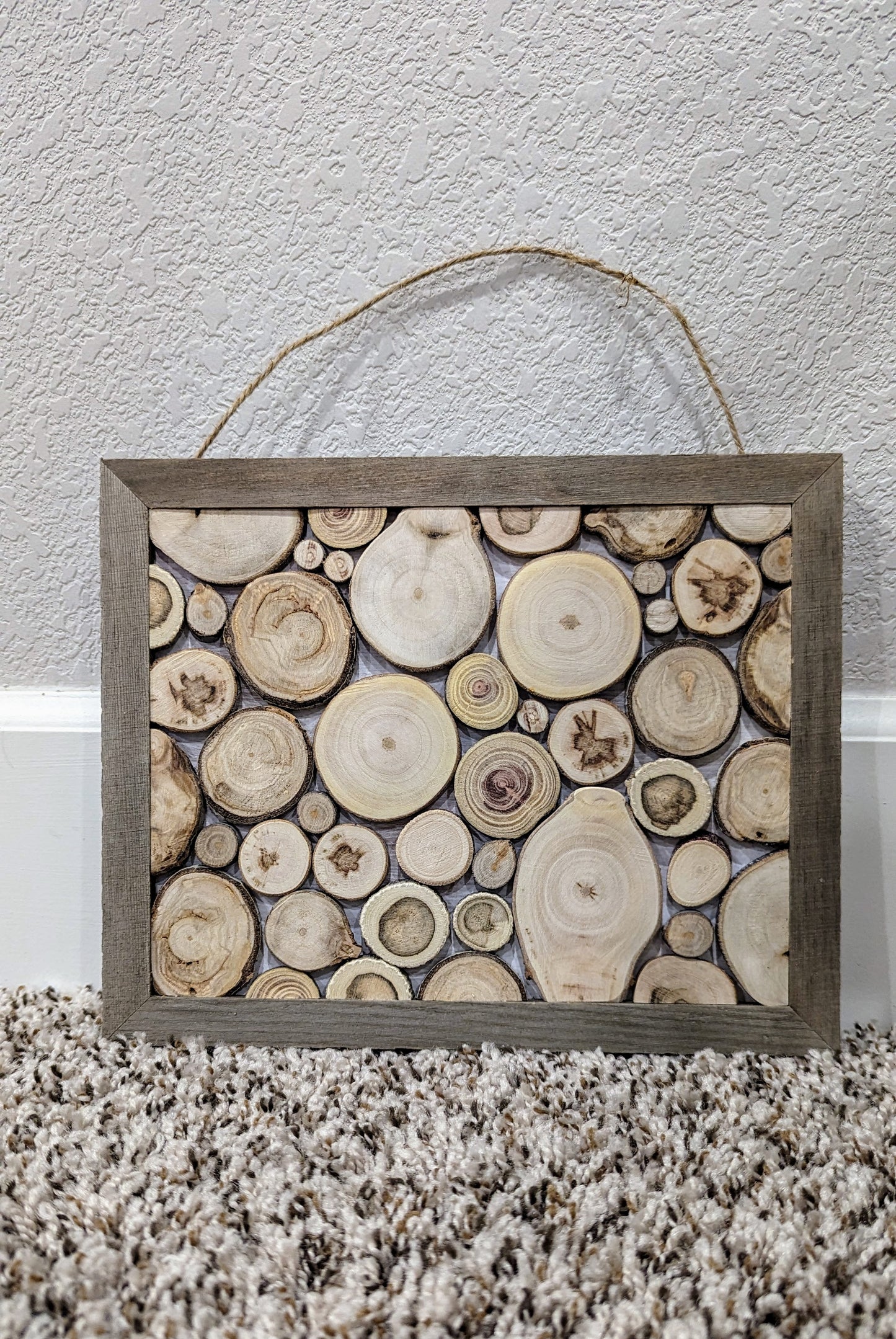 Wood Slice Artwork, Wall Hanging, Natural Wood Art
