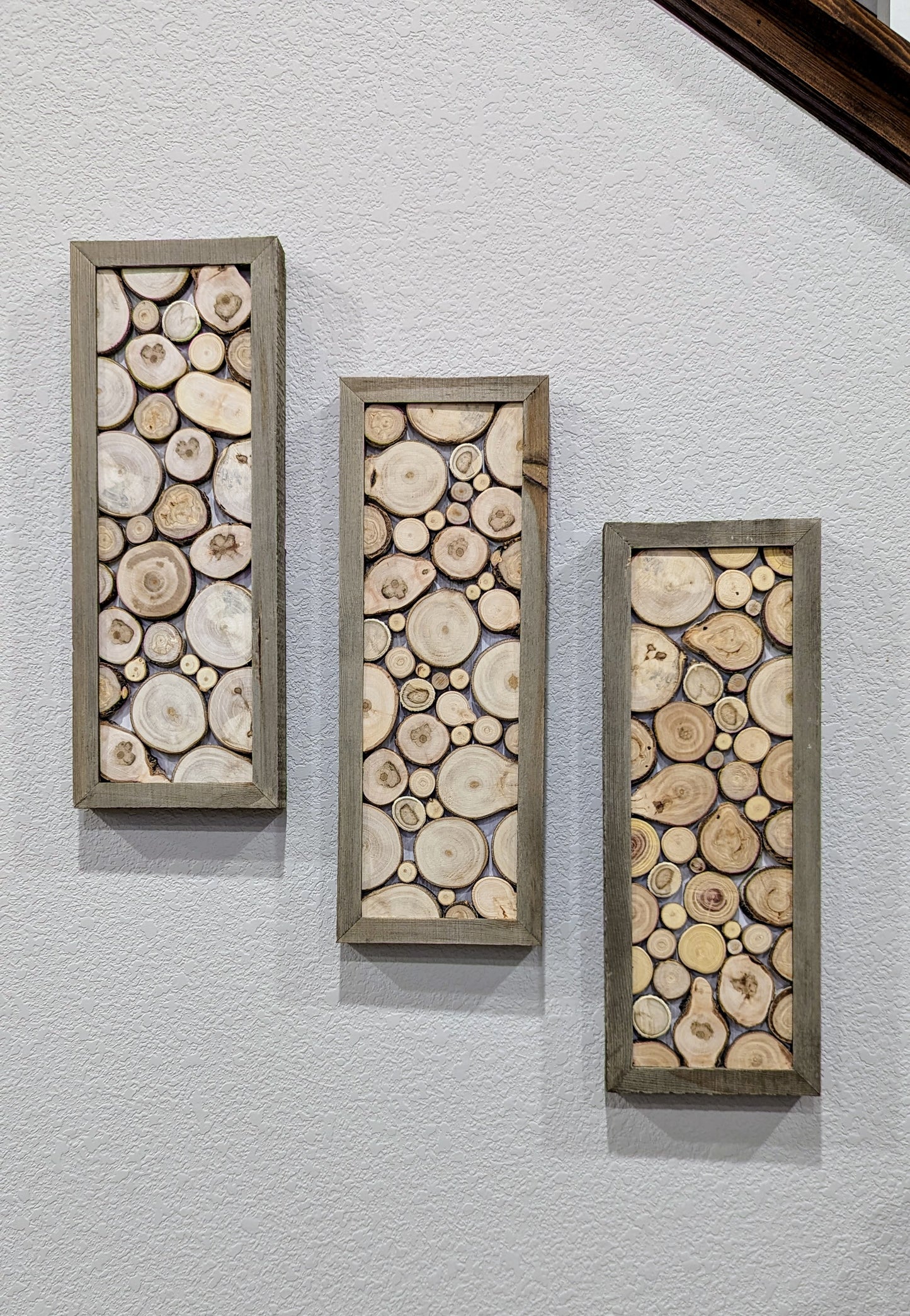 Wood Slice Artwork, Wall Hanging, Natural Wood Art