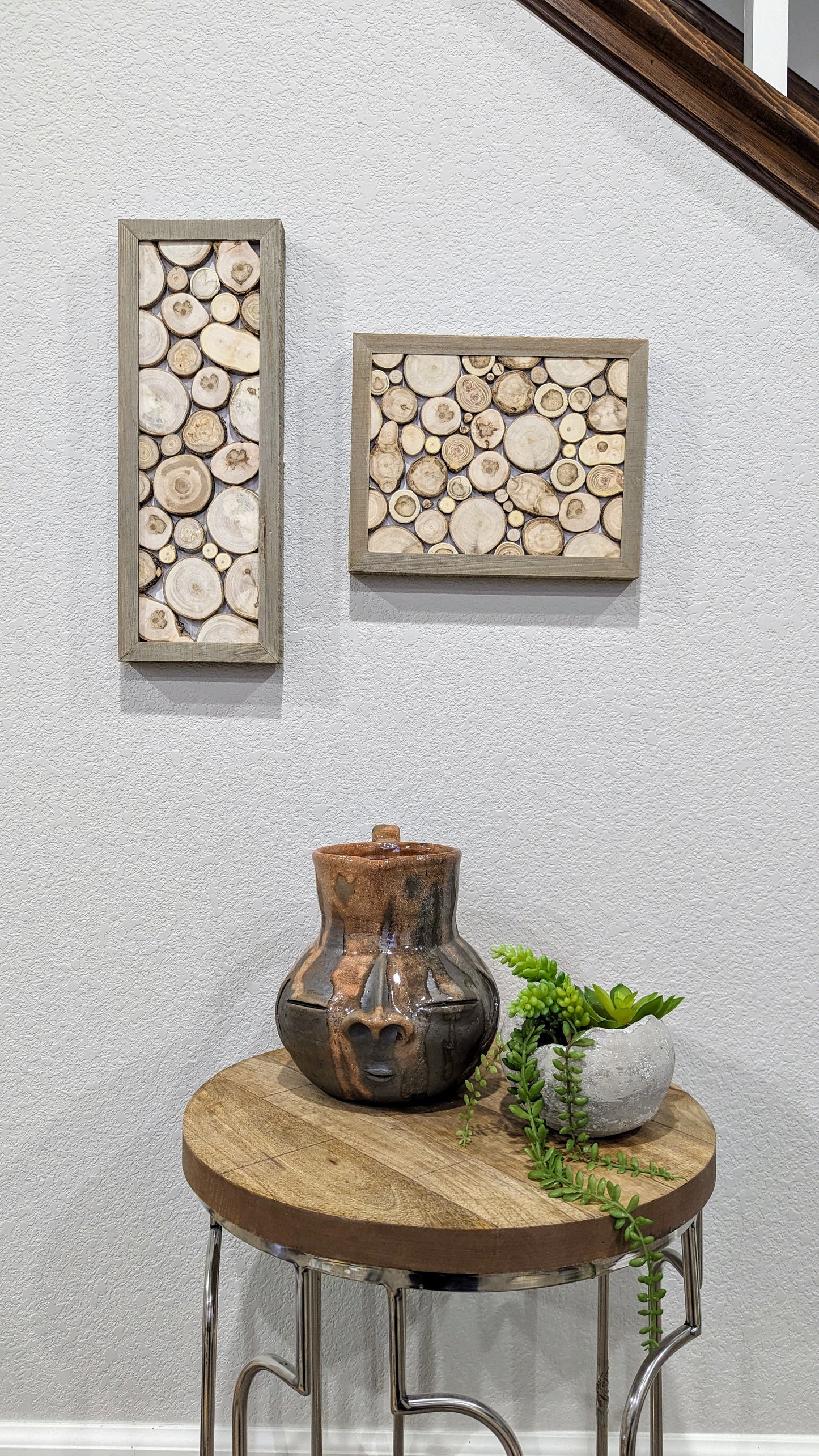 Wood Slice Artwork, Wall Hanging, Natural Wood Art