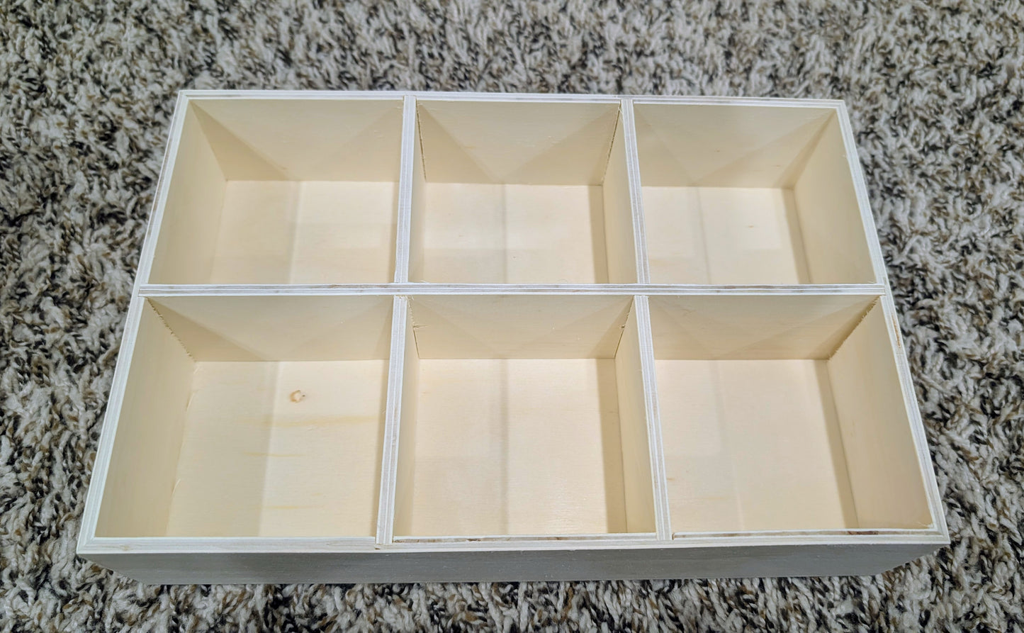 Wooden Boxes, 6 section