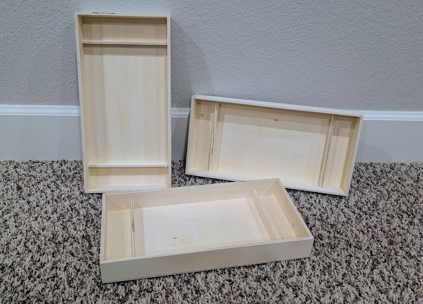 Wooden Boxes, 3 section