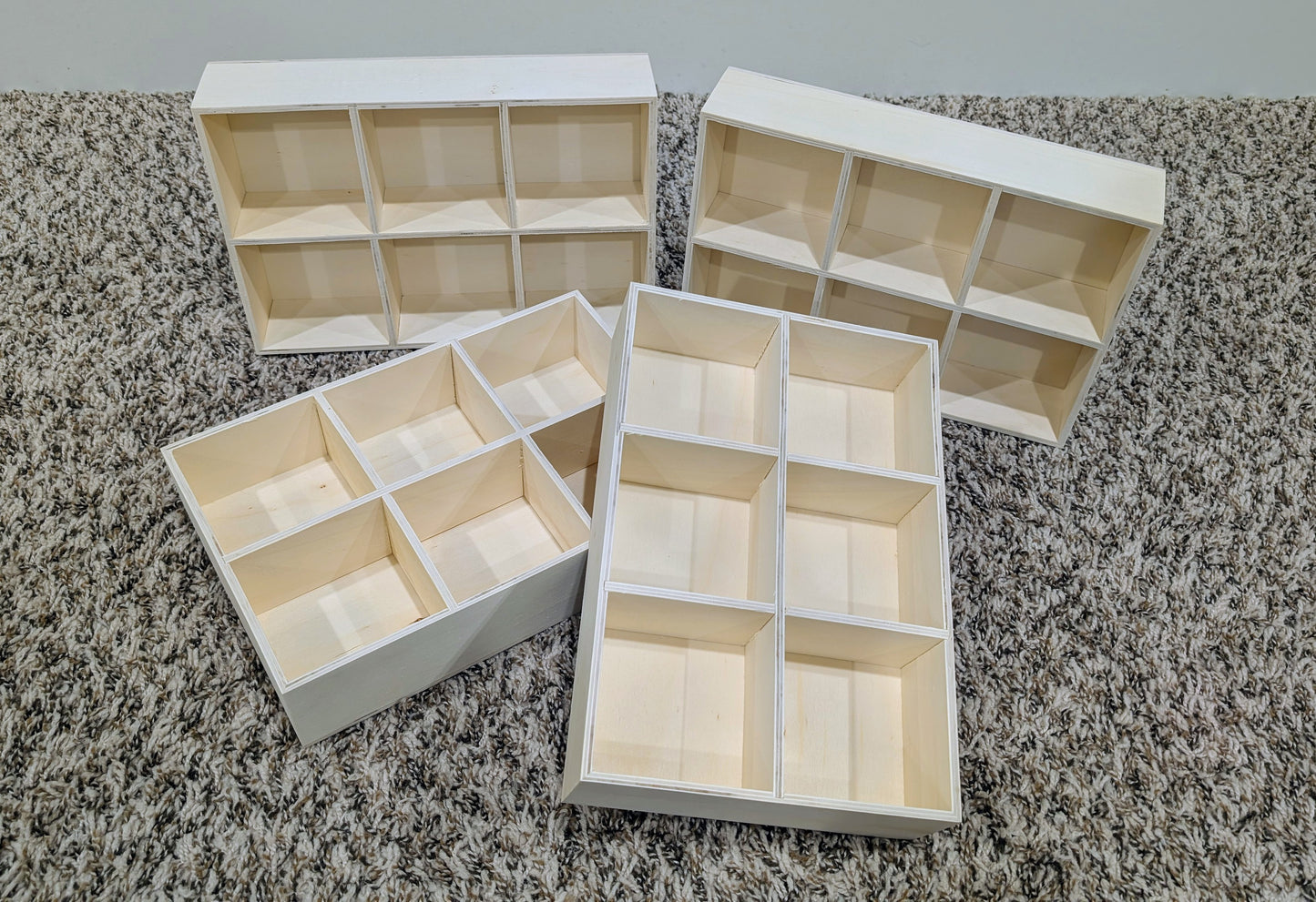 Wooden Boxes, 6 section