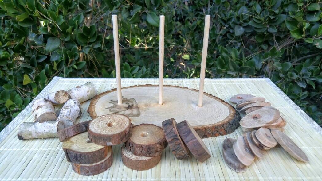 Natural Wood Sorting, Fine Motor Skills, Gift for Kids, Montessori Classroom, Reggio Emilia, Waldorf, Teacher Resources