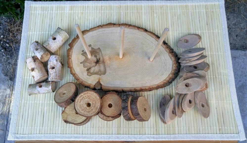 Natural Wood Sorting, Fine Motor Skills, Gift for Kids, Montessori Classroom, Reggio Emilia, Waldorf, Teacher Resources