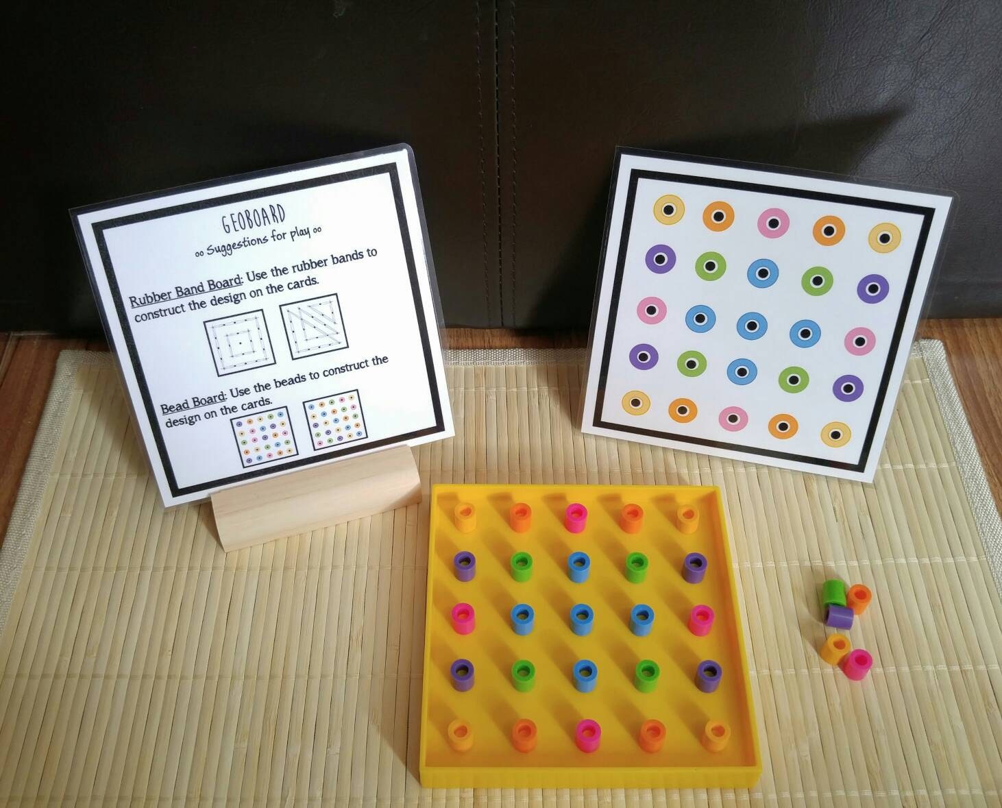 2 in 1 Geoboard Busy Bag, Game for Kids, Fine Motor Skills, Gift for Kids, Teacher Resources