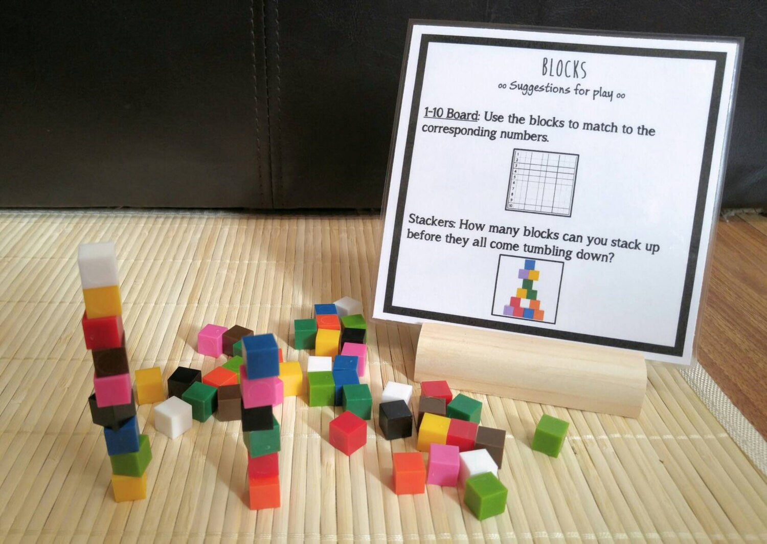 2 in 1 Blocks Busy Bag, Math Busy Bag, Game For Kids, Fine Motor Skills, Gift for Kids, Teacher Resources