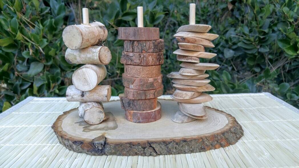 Natural Wood Sorting, Fine Motor Skills, Gift for Kids, Montessori Classroom, Reggio Emilia, Waldorf, Teacher Resources