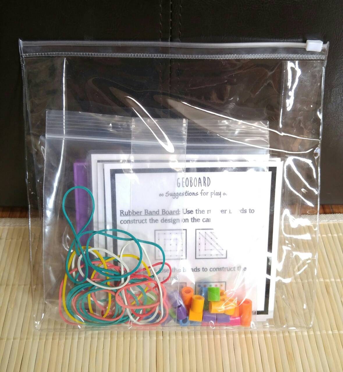 2 in 1 Geoboard Busy Bag, Game for Kids, Fine Motor Skills, Gift for Kids, Teacher Resources