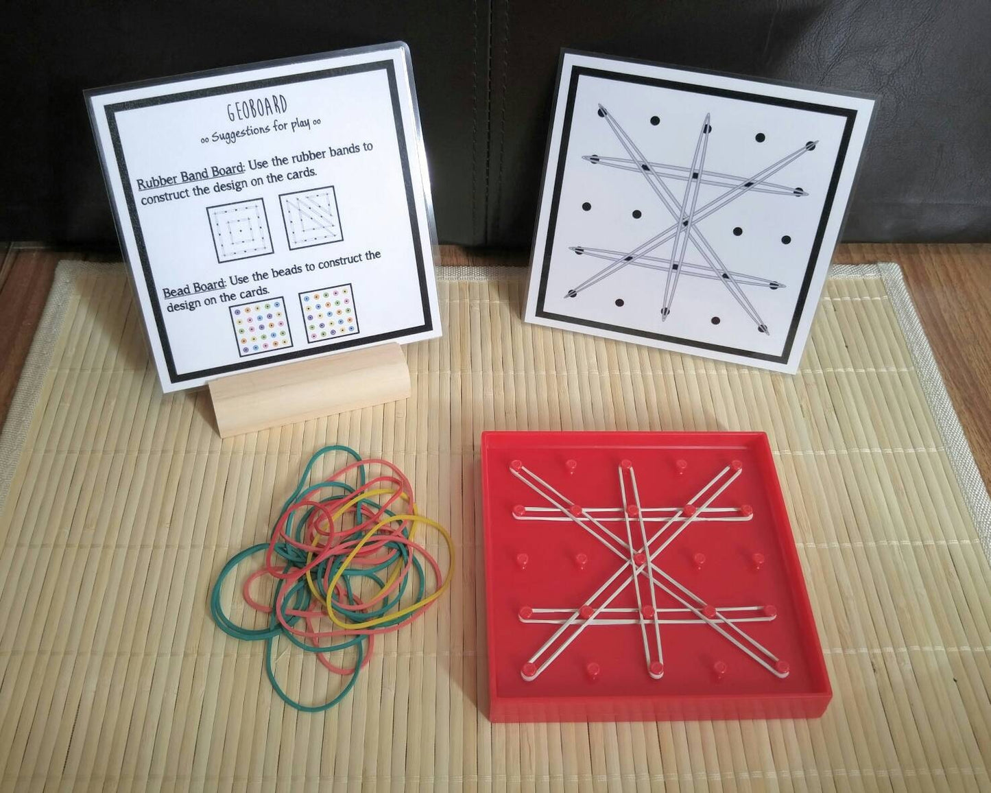 2 in 1 Geoboard Busy Bag, Game for Kids, Fine Motor Skills, Gift for Kids, Teacher Resources