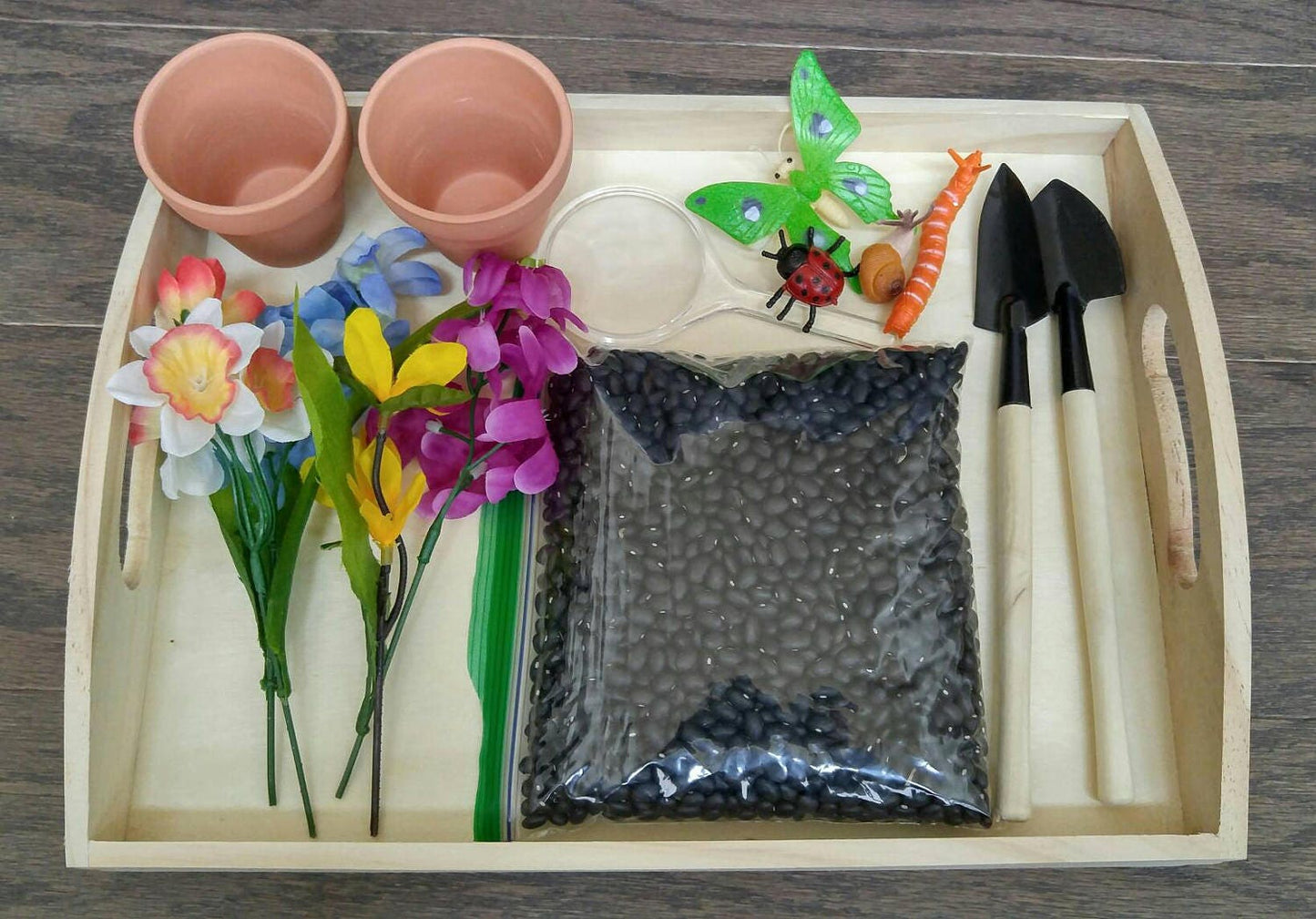 Gardening/Spring Sensory Box, Spooning Activity, Fine Motor Skills, Gift for Kids, Montessori, Classroom Activity, Teacher Resources