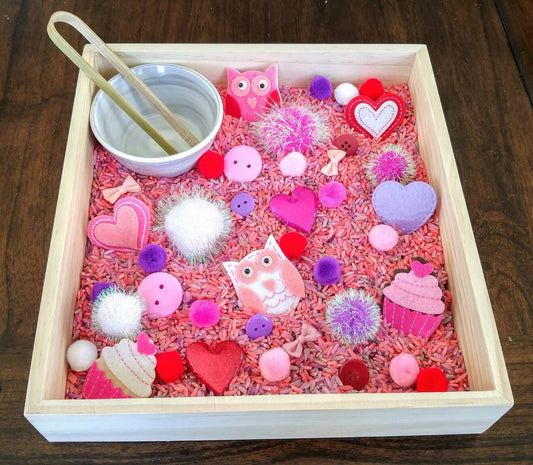 Valentine's Sensory Box, Tweezing Activity, Fine Motor Skills, Gift for Kids, Montessori, Classroom Activity, Teacher Resources