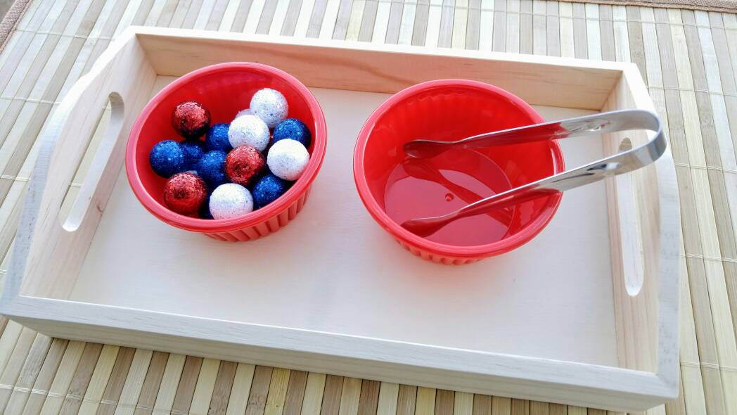 Fourth of July Tonging Activity, Fine Motor Skills, Montessori Work for Kids, Gift for Kids, Montessori Classroom, Teacher Resources