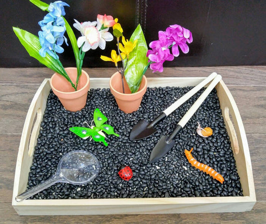 Gardening/Spring Sensory Box, Spooning Activity, Fine Motor Skills, Gift for Kids, Montessori, Classroom Activity, Teacher Resources