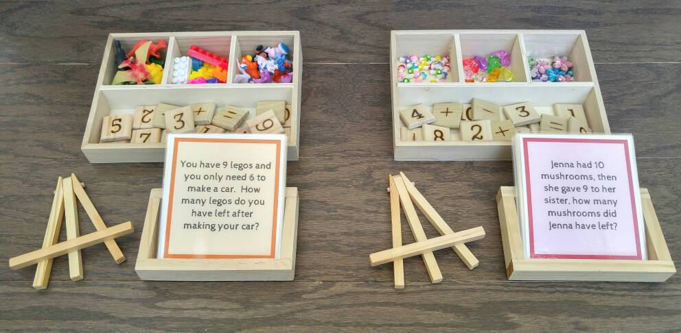 Math Activity Set, 1-10 Practice, Addition & Subtraction, Boy/Girl Version, Gift for Kids, Montessori, Reggio Emilia, Teacher Resources