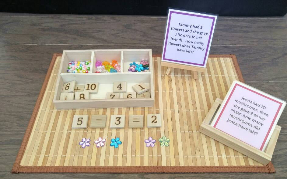 Math Activity Set, 1-10 Practice, Addition & Subtraction, Boy/Girl Version, Gift for Kids, Montessori, Reggio Emilia, Teacher Resources