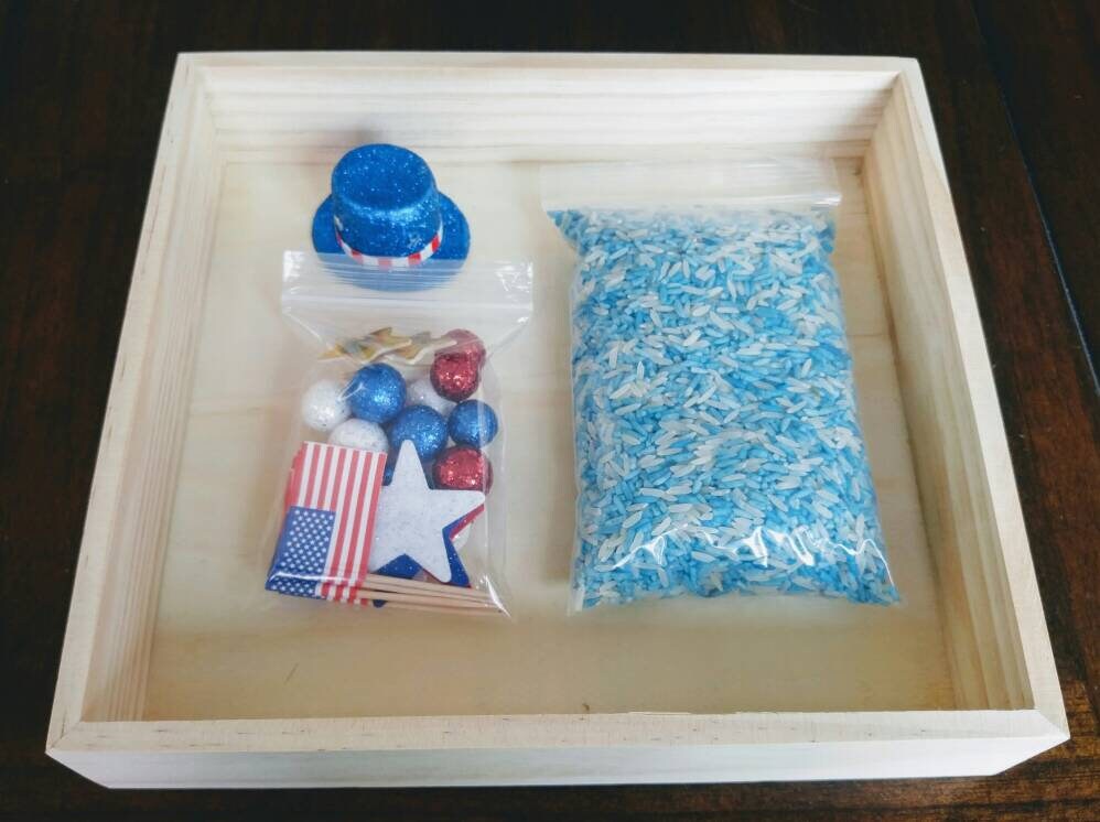 4th of July Sensory Box, July Theme, Fine Motor Skills, Gift for Kids, Montessori Classroom, Teacher Resources