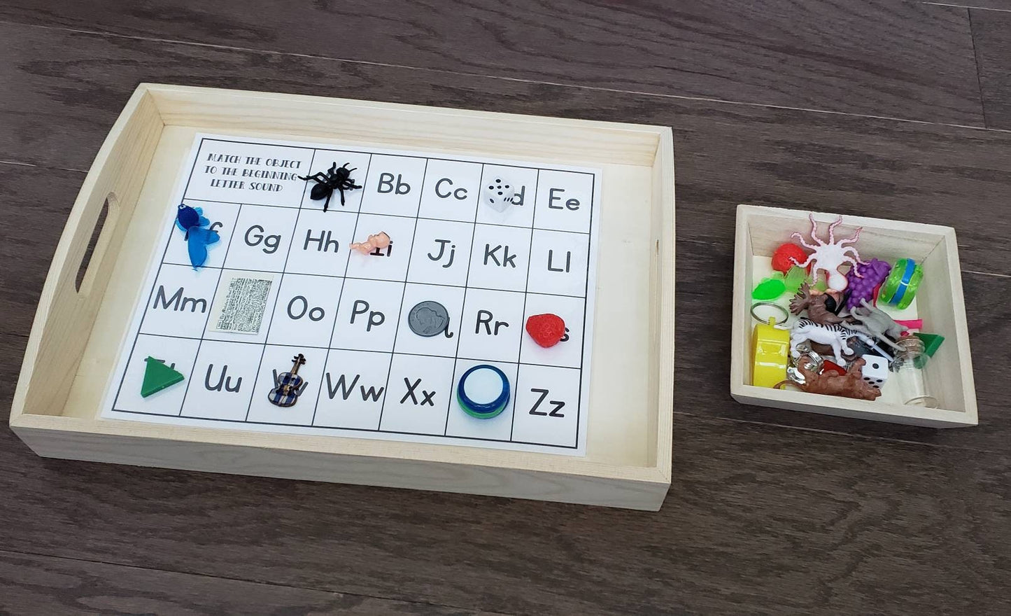 Letter Objects Matching, Beginning Sounds Recognition, Kids Gift, Montessori Classeoom, Reggio Emilia, Waldorf, Teacher Resources