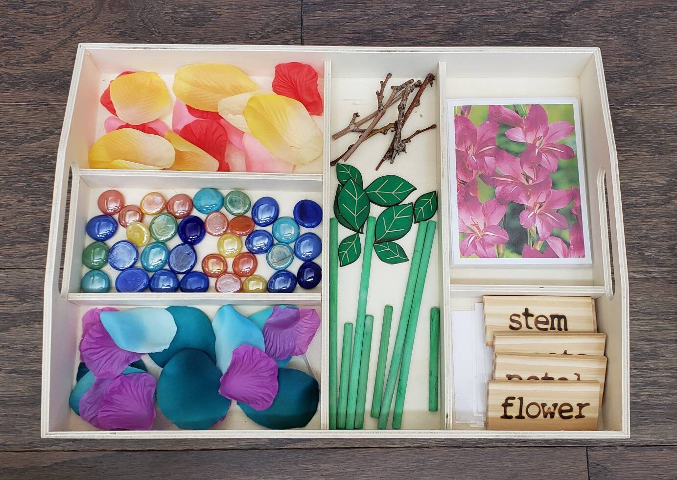 Loose Parts Flower Activity, Parts of a Flower, Fine Motor Skills, Gift for Kids, Montessori Classroom, Reggio Emilia, Teacher Resources