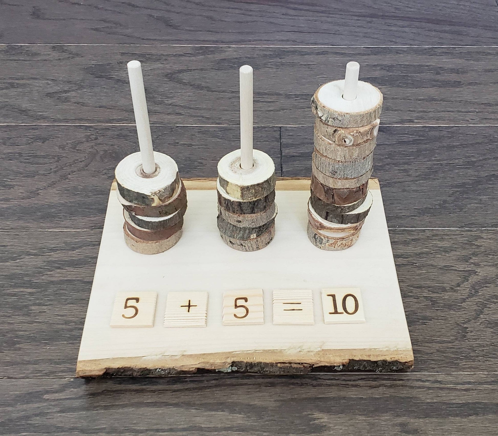 Wooden Math Set 1-10, Addition & Subtraction, Fine Motor, Gift for Kids, Montessori Classroom, Reggio Emilia, Waldorf, Teacher Resources