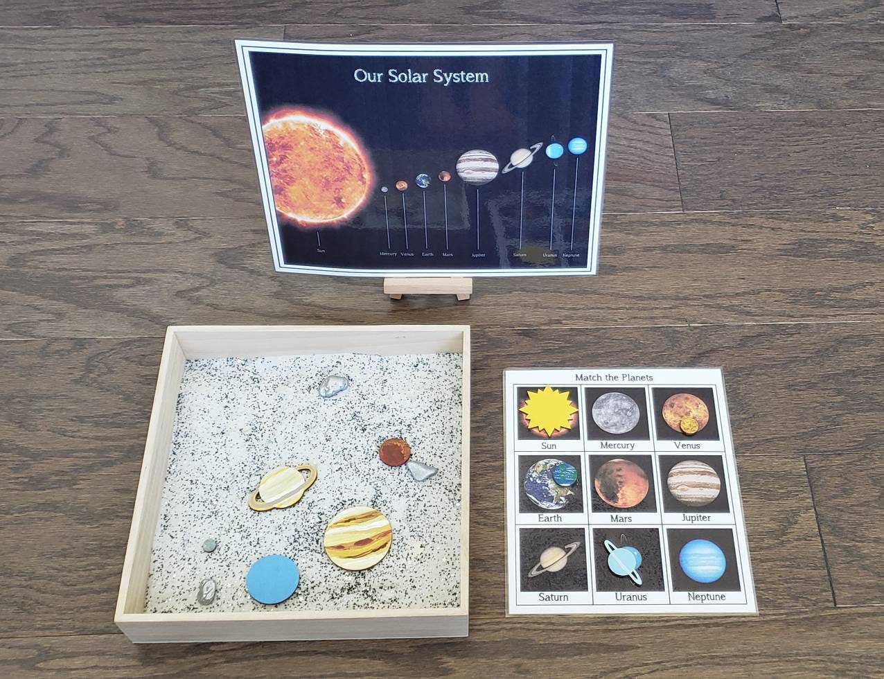 Solar System Activity Set, Planet Matching, Space Theme, Fine Motor Skills, Gift for Kids, Montessori Classroom, Teacher Resources