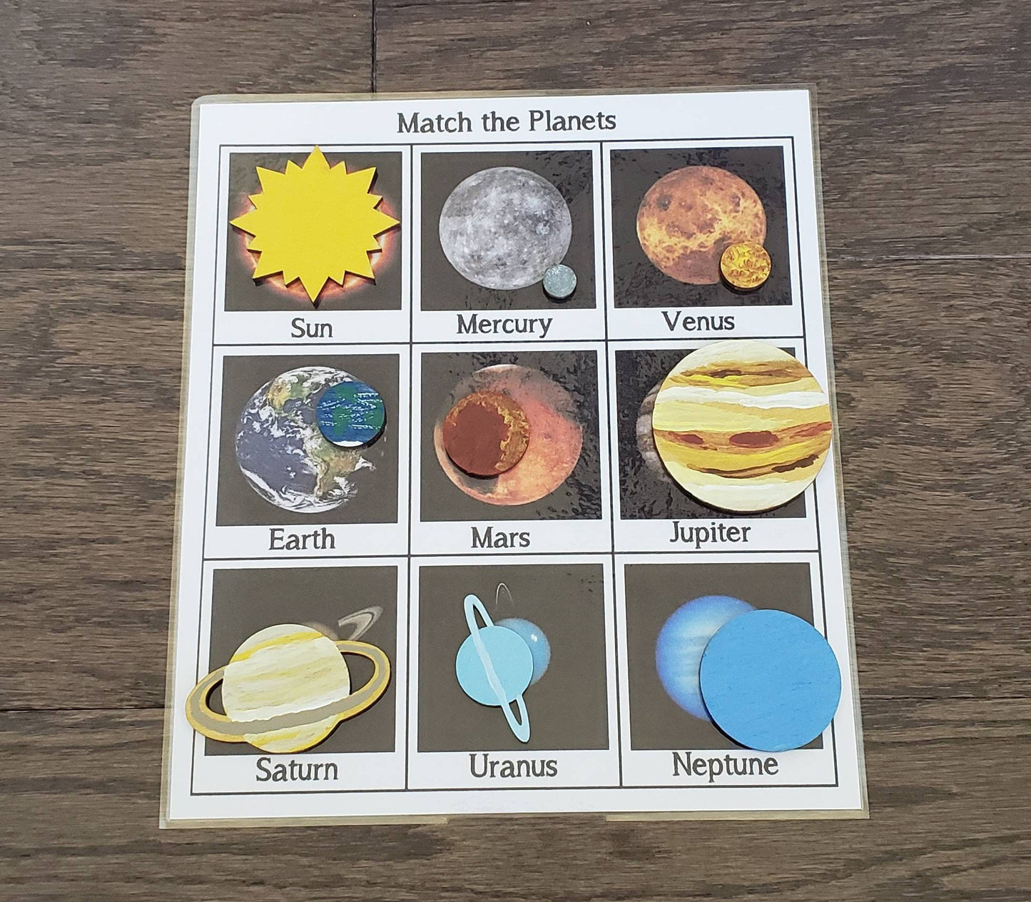 Solar System Activity Set, Planet Matching, Space Theme, Fine Motor Skills, Gift for Kids, Montessori Classroom, Teacher Resources