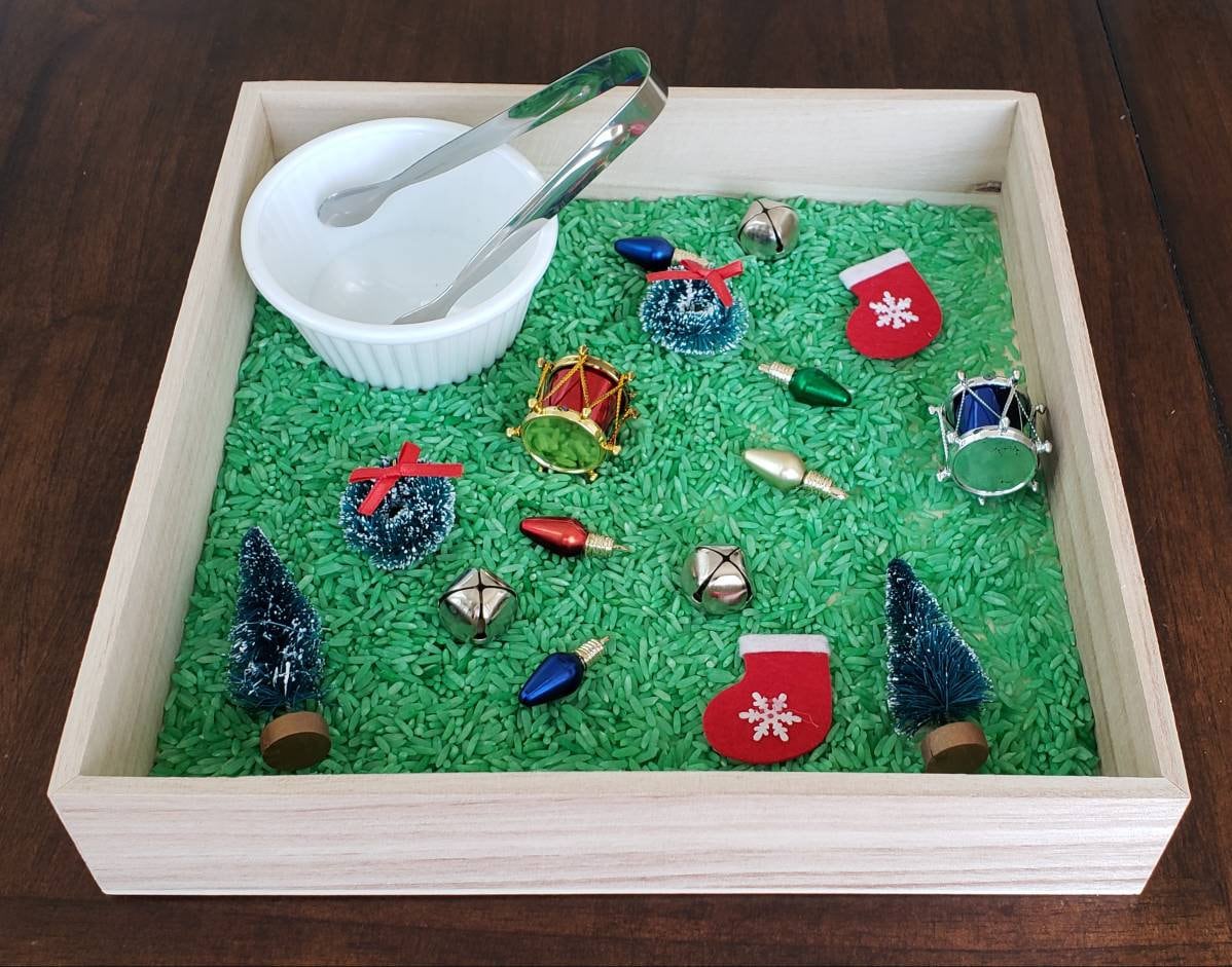 Christmas Sensory Box, Tweezing Activity, Fine Motor Skills, Gift for Kids, Montessori, Classroom Activity, Teacher Resources