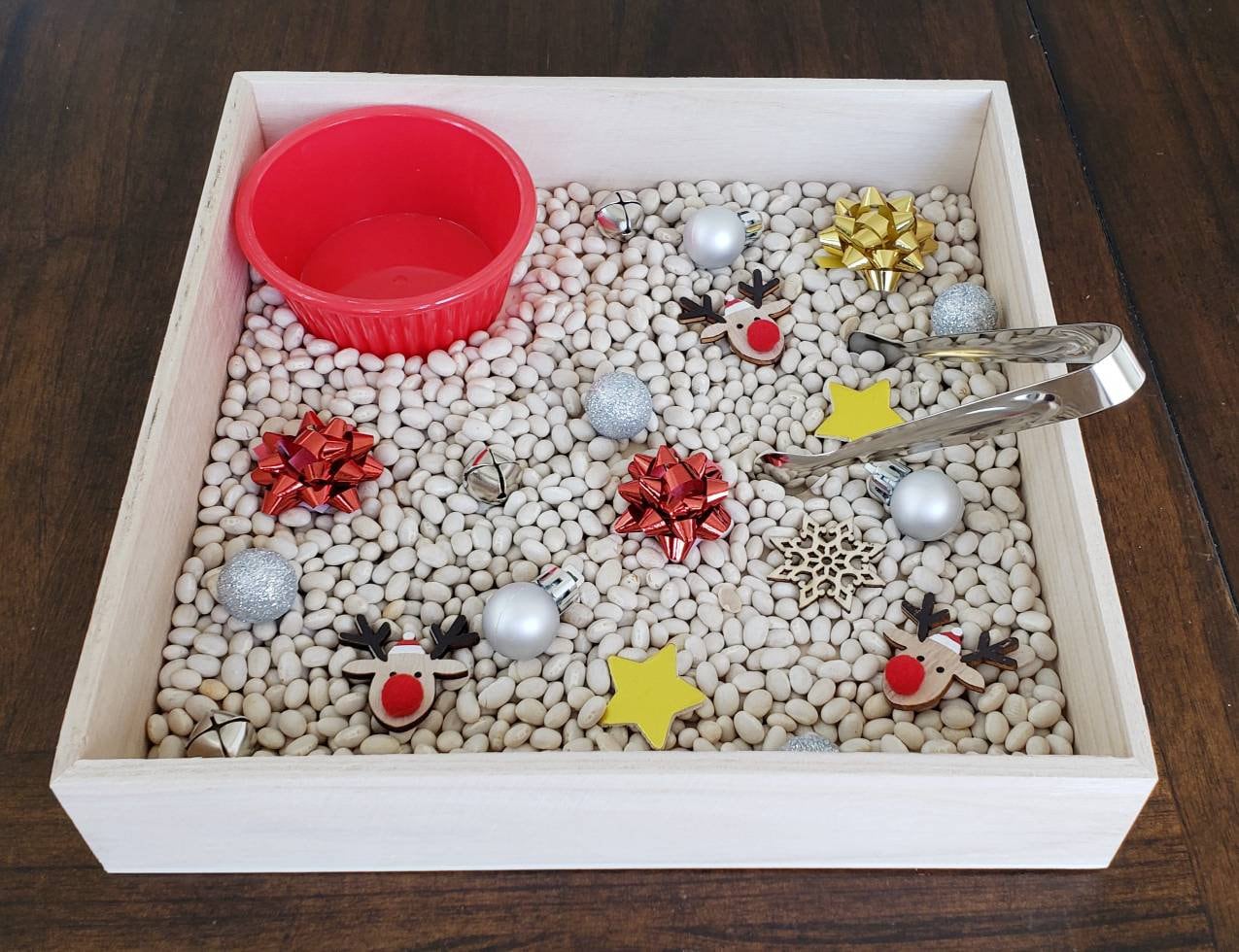 Christmas/Winter Sensory Box, Tweezing Activity, Fine Motor Skills, Gift for Kids, Montessori, Classroom Activity, Teacher Resources