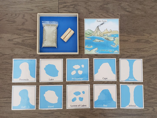 Land & Water Form Activity Set, Object Matching, Gift for Kids, Cultural/Geography/Science Montessori, Classroom Activity, Teacher Resources