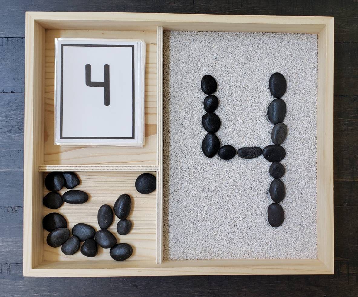 Letter/Number Sand Tray, Fine Motor Skills, Gift for Kids, Montessori Classroom, Reggio Emilia, Teacher Resources