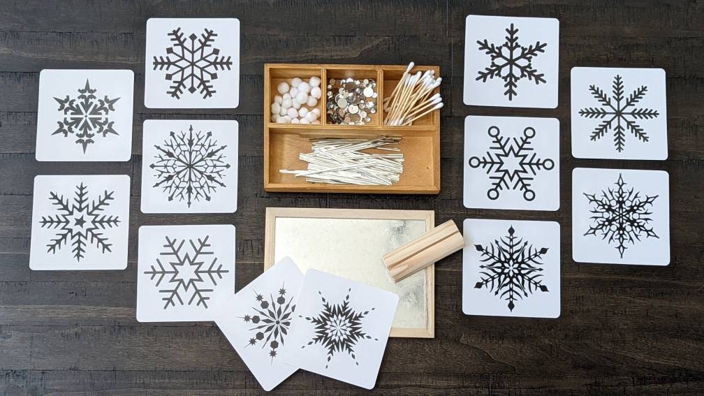 Loose Parts Snowflake Exploration, Build a Snowflake, Fine Motor Skills, Gift for Kids, Montessori, Reggio Emilia, Teacher Resources