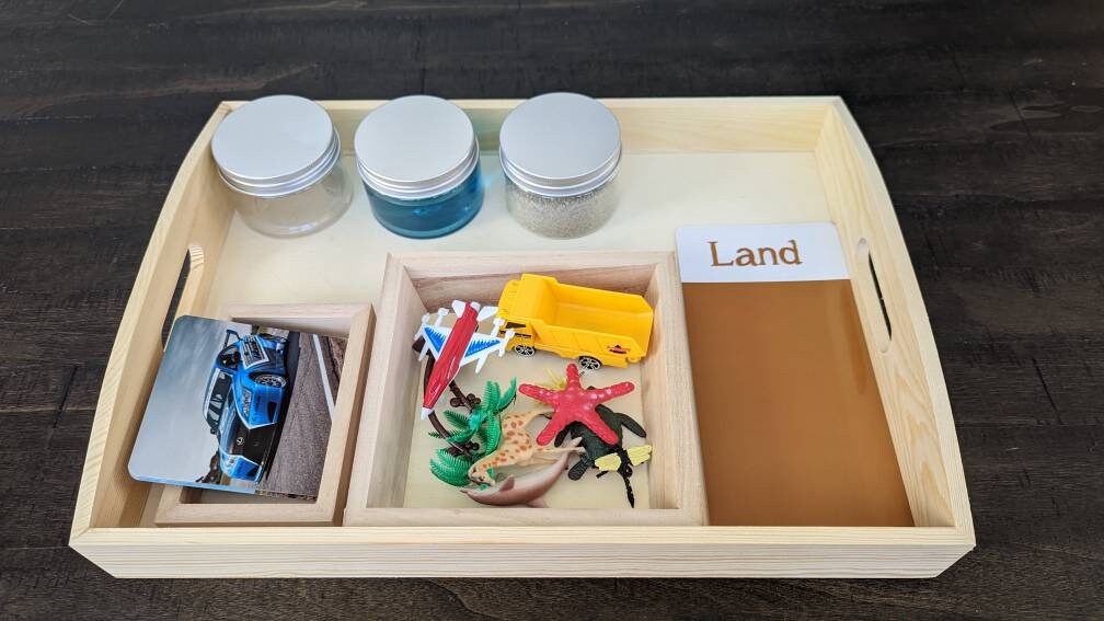 Land/Air/Water Activity Kit, Object Matching, Gift for Kids, Cultural/Geography/Science Montessori, Classroom Activity, Teacher Resources