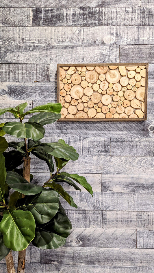 Wood Slice Artwork, Wall Hanging, Natural Wood Ar
