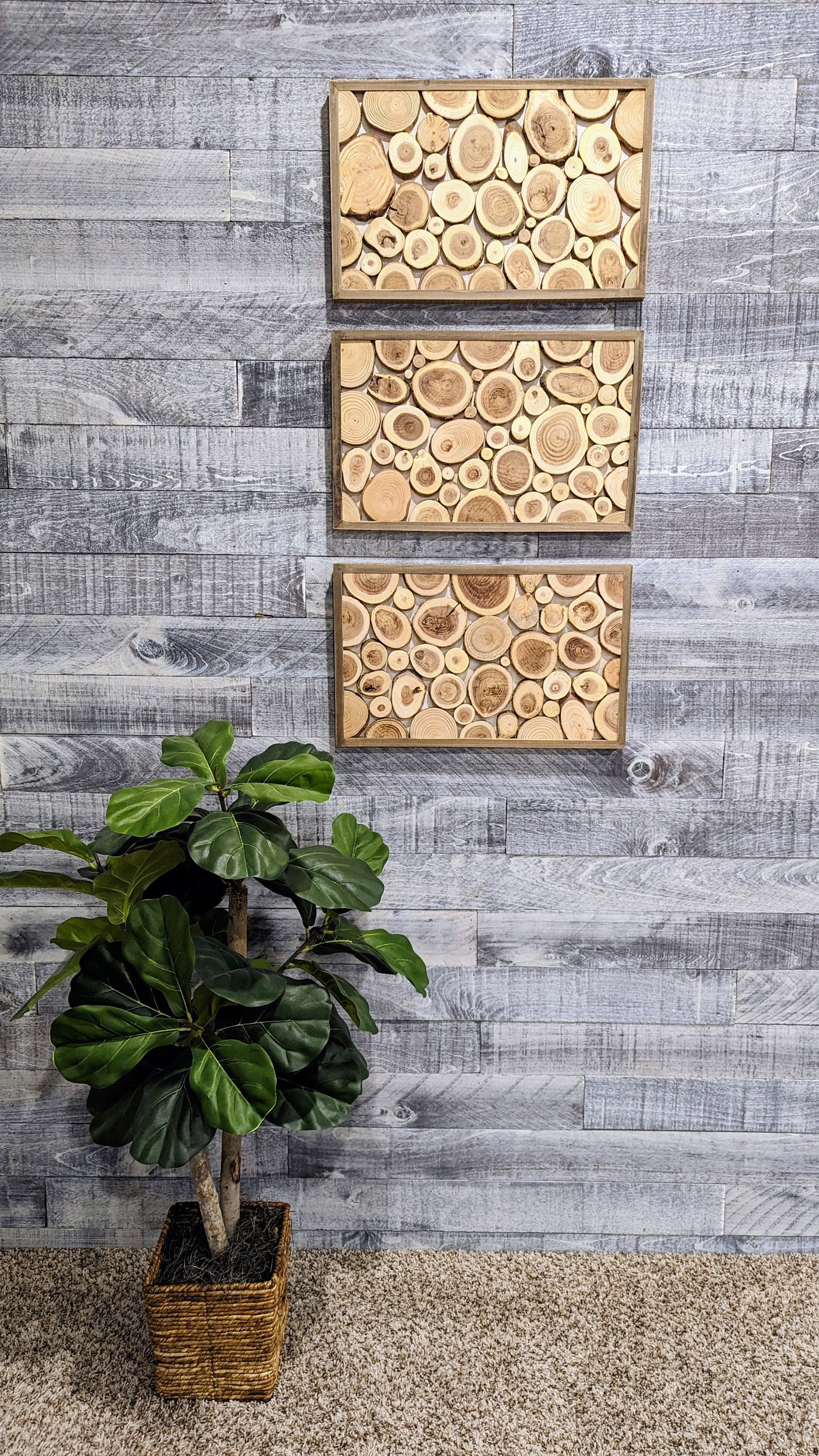 Wood Slice Artwork, Wall Hanging, Natural Wood Ar