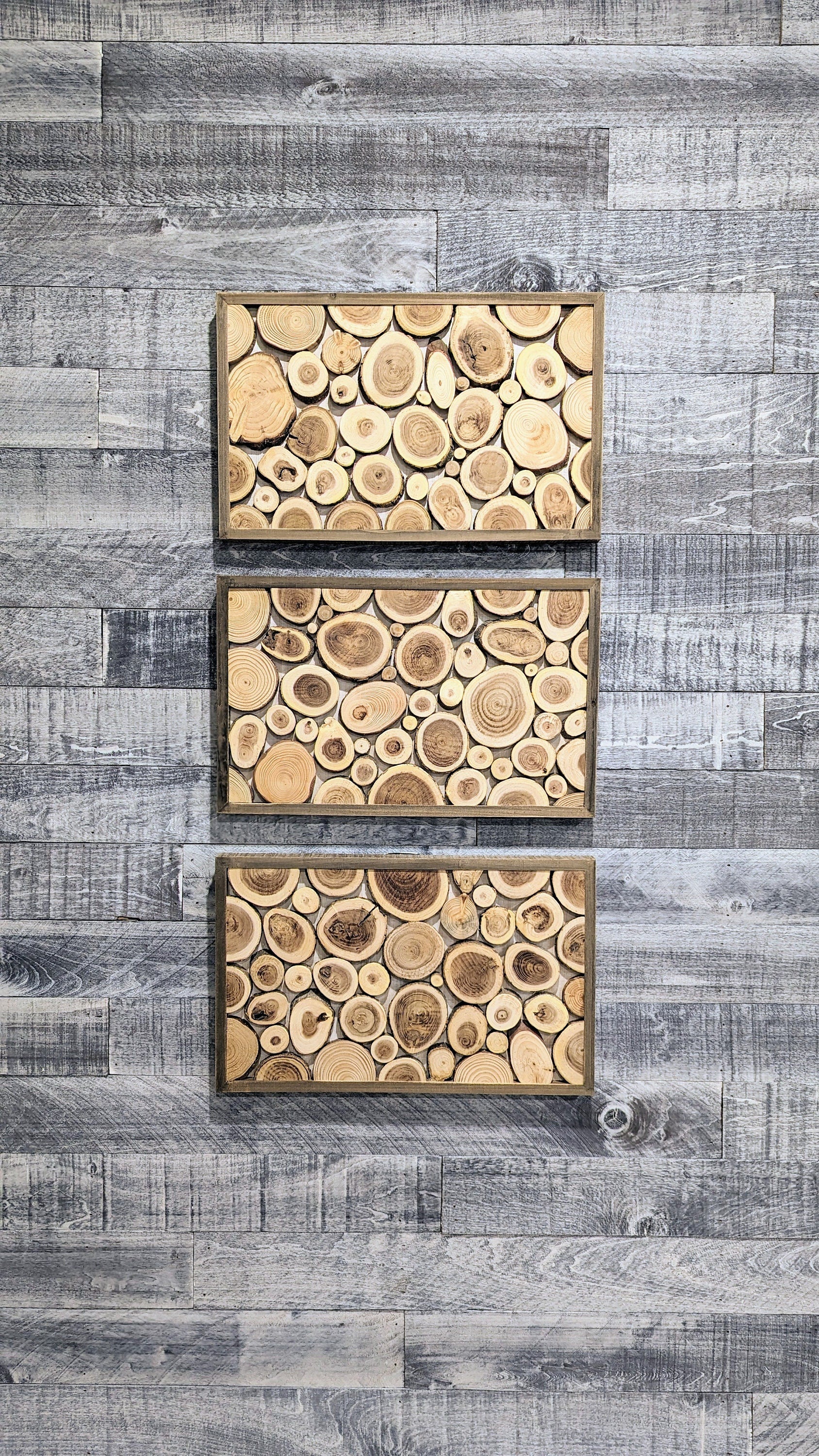 Wood Slice Artwork, Wall Hanging, Natural Wood Ar